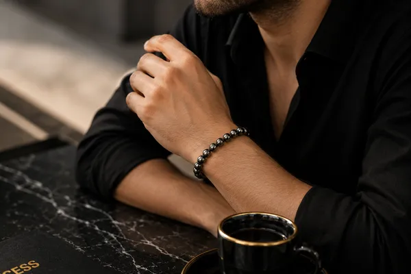 Black_And_Gold_Natural_Pyrite_Beaded_Bracelet_for_Men