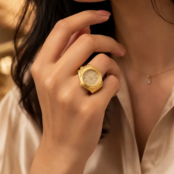 Gold_Alloy_Crystal_Studded_Ring__Watch_For_Women