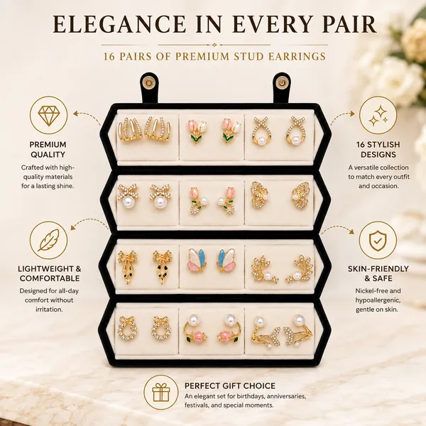 Gold_Alloy_Assorted_Stud_Hoop_Drop_Earrings_Set_Of_12_For_Women