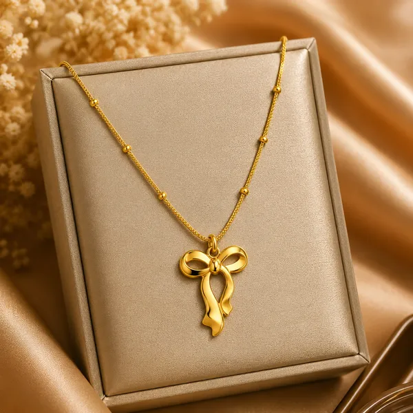 Gold_Tone_Bow_Pendant_Necklace_for_Women