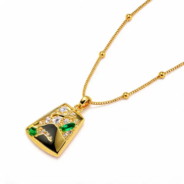 Gold_Alloy_Green_Stone_Rectangular_Pendant_Necklace_For_Women