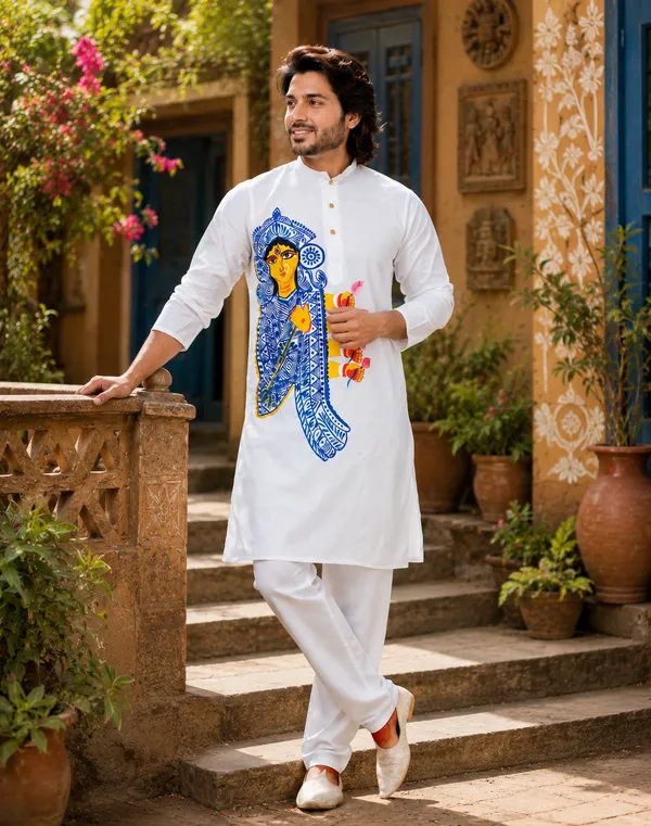White_Cotton_Kurta_For_Men