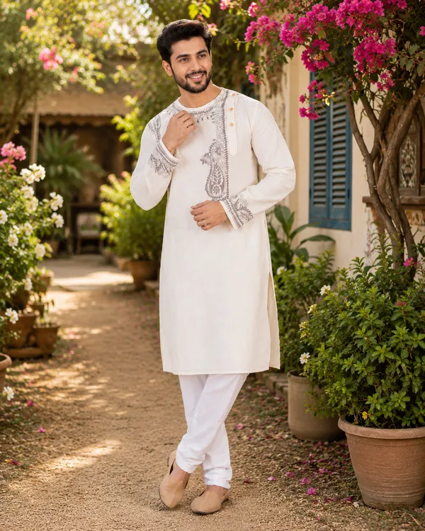 Off_White_Cotton_Kurta_For_Men