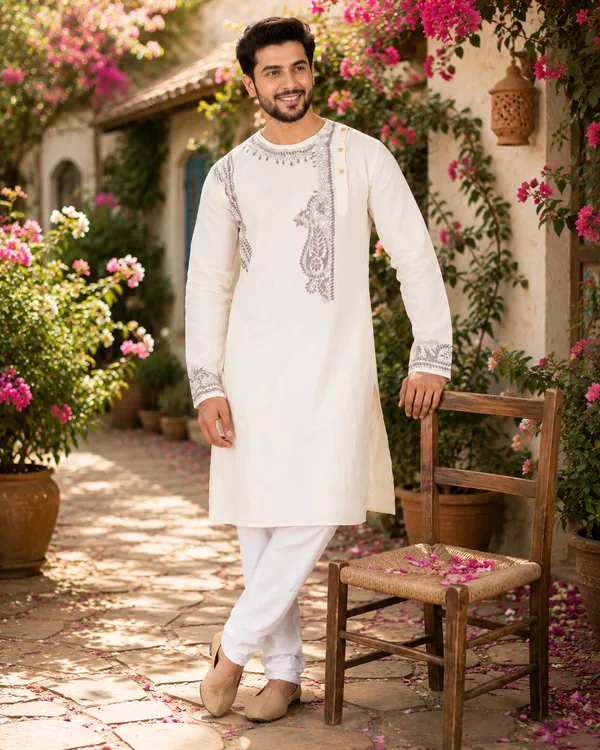 Off_White_Cotton_Kurta_For_Men