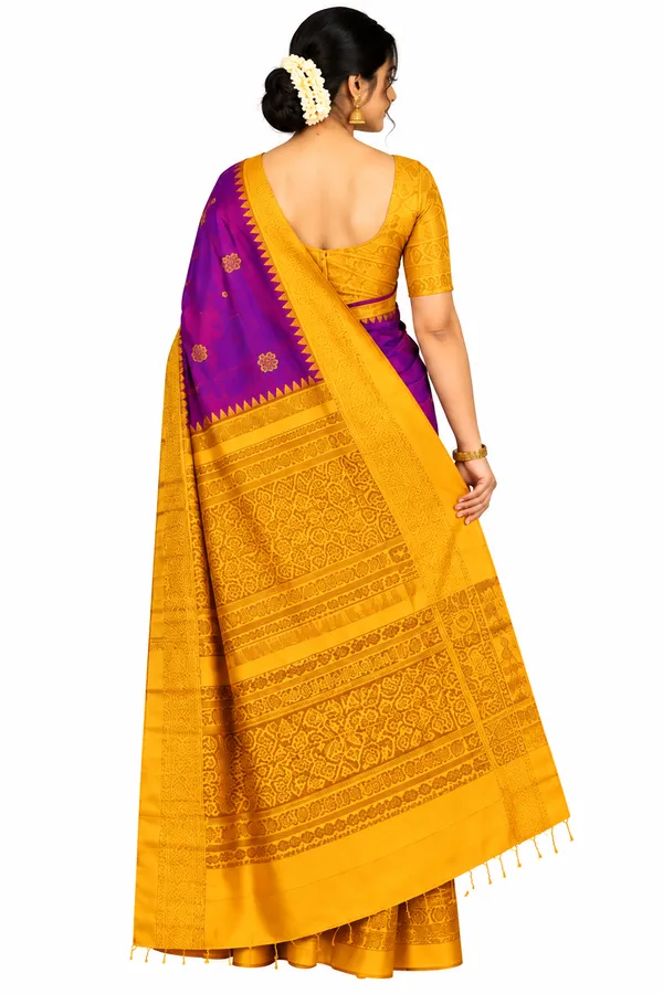Ilkal_Silk_Saree_for_Women_–_Rich_Purple_with_Mustard_Yellow_Zari_Border,_Traditional_Buti_Motifs_&_Designer_Pallu