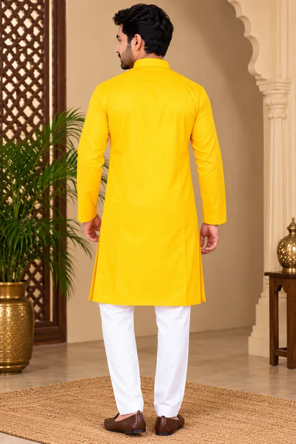 Men’s_Yellow_Printed_Traditional_Kurta_Punjabi_with_Full_Sleeves