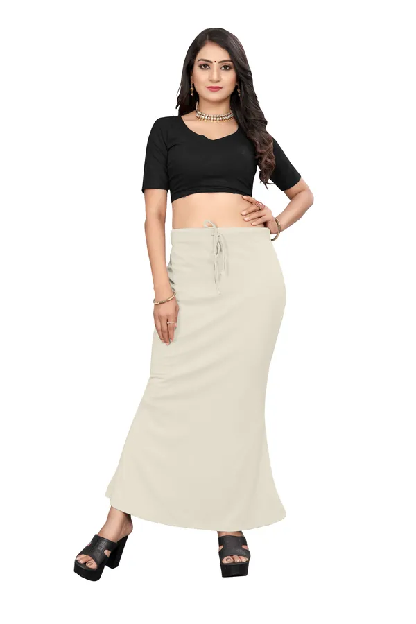 Cream_Mermaid_Fit_Skirt_for_Women