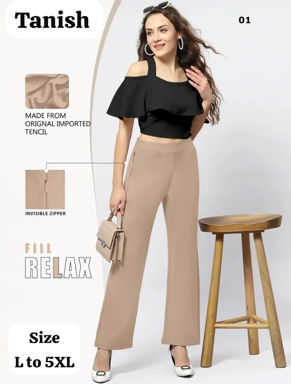 Black_Tencel_Cold_Shoulder_Co-Ord_Set_For_Women