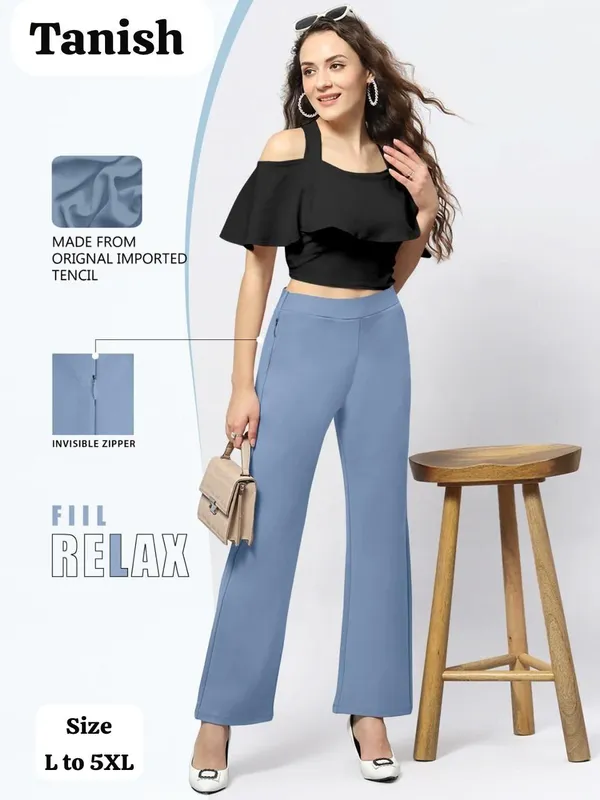 Blue_Tencel_Wide_Leg_Trousers_for_Women