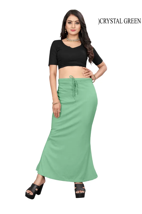 Green_Long_Drawstring_Skirt_for_Women
