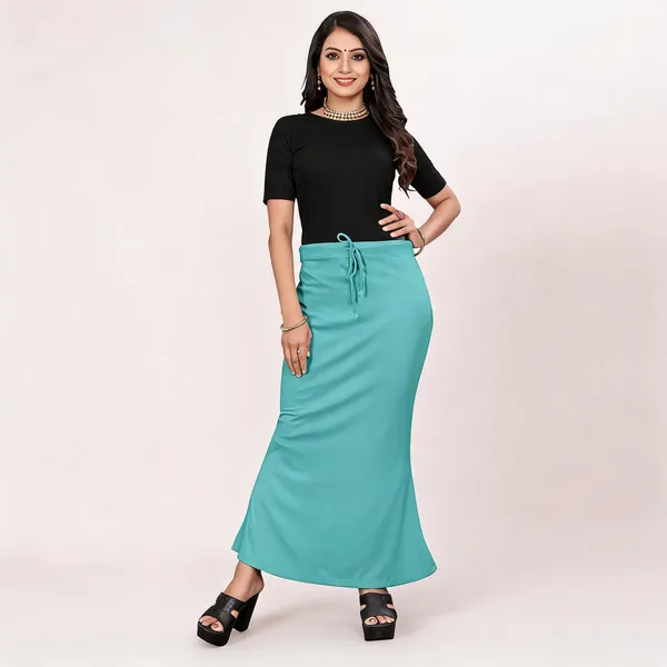 Turquoise_Lycra_Cotton_Flared_Maxi_Skirt_For_Women