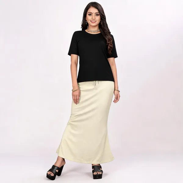 Off_White_Lycra_Cotton_Drawstring_Maxi_Skirt_For_Women