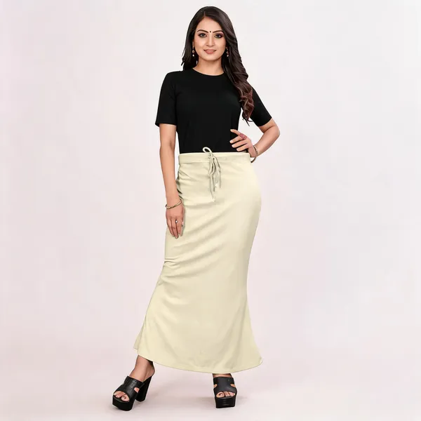 Off_White_Lycra_Cotton_Drawstring_Maxi_Skirt_For_Women