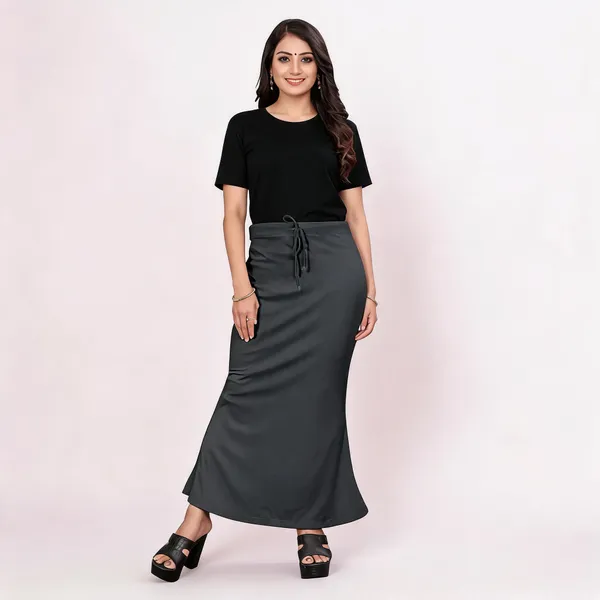 Dark_Grey_Lycra_Cotton_Drawstring_Maxi_Skirt_For_Women