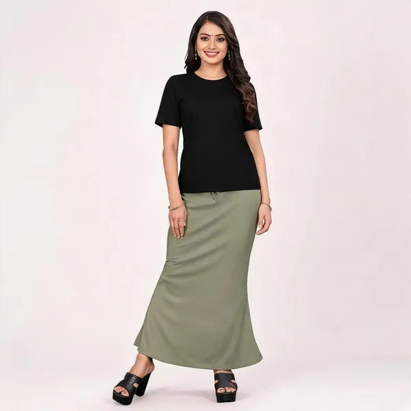 Olive_Green_Lycra_Cotton_Drawstring_Maxi_Skirt_For_Women