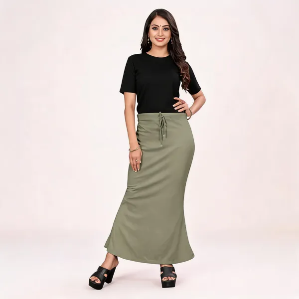 Olive_Green_Lycra_Cotton_Drawstring_Maxi_Skirt_For_Women