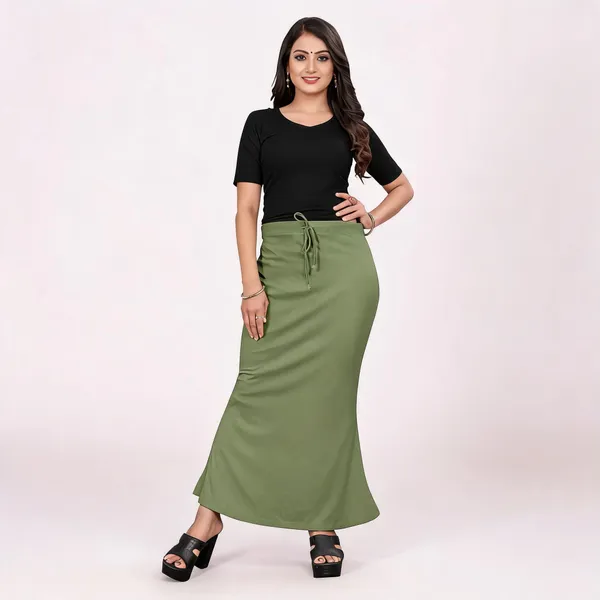 Olive_Green_Lycra_Cotton_Flared_Drawstring_Maxi_Skirt_For_Women