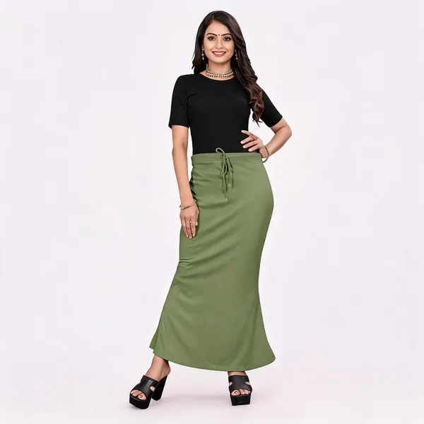 Olive_Green_Lycra_Cotton_Flared_Drawstring_Maxi_Skirt_For_Women