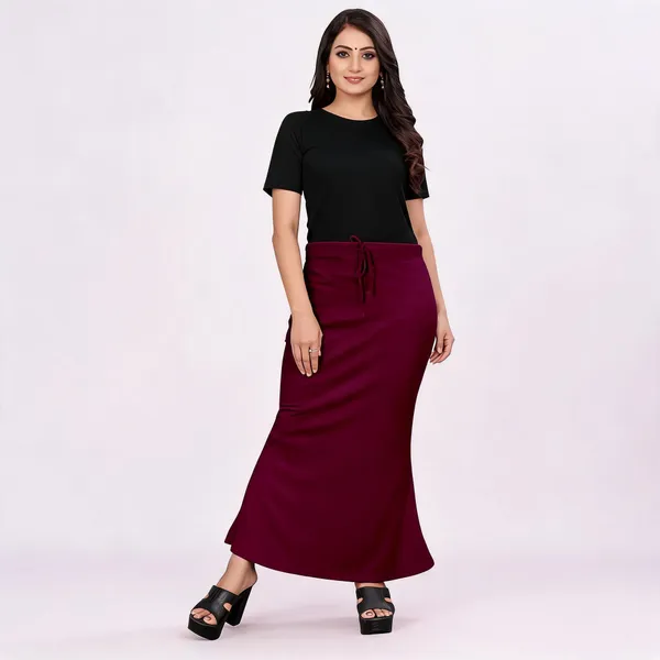 Maroon_Lycra_Cotton_Flared_Maxi_Skirt_For_Women