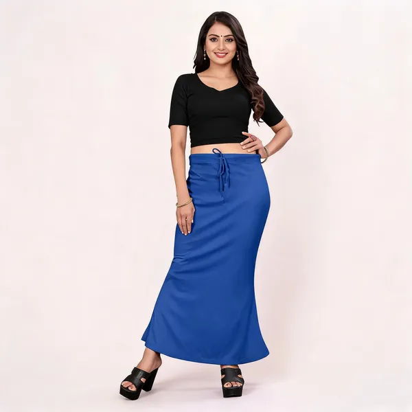 Royal_Blue_Lycra_Cotton_Drawstring_Maxi_Skirt_For_Women