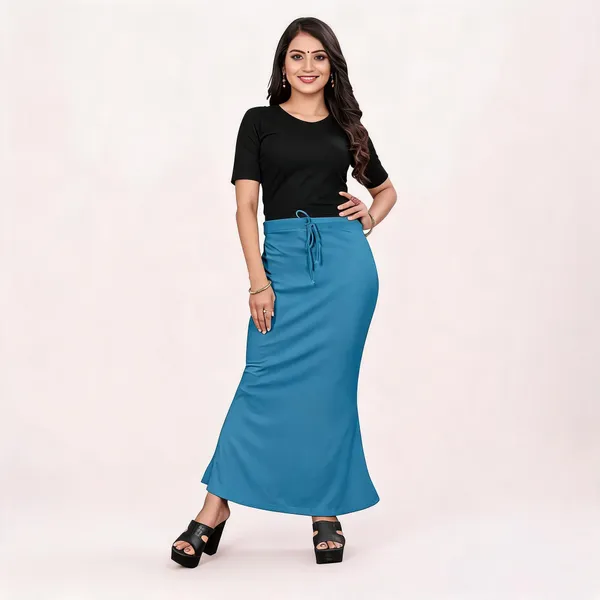 Sky_Blue_Lycra_Cotton_Flared_Maxi_Skirt_For_Women