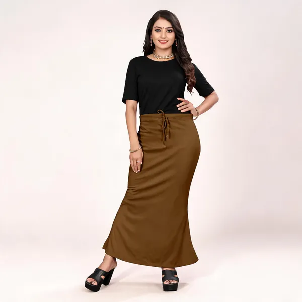 Brown_Lycra_Cotton_Drawstring_Maxi_Skirt_For_Women