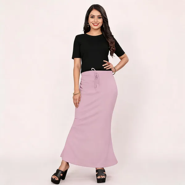Pink_Lycra_Cotton_Drawstring_Flared_Maxi_Skirt_For_Women