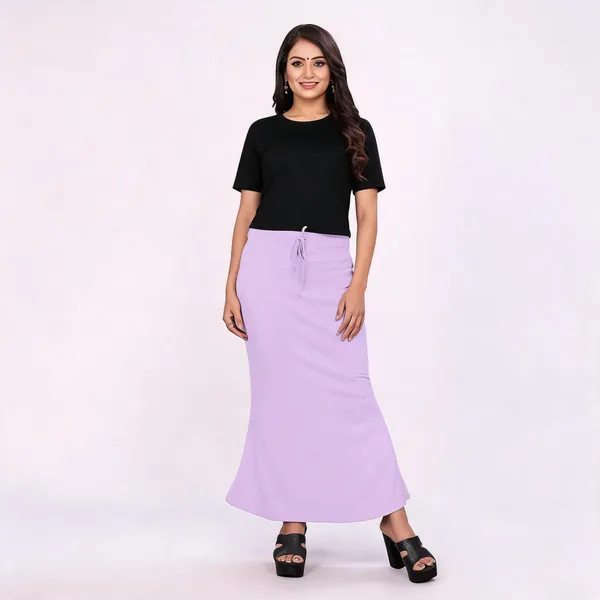Lavender_Lycra_Cotton_Drawstring_Flared_Maxi_Skirt_For_Women