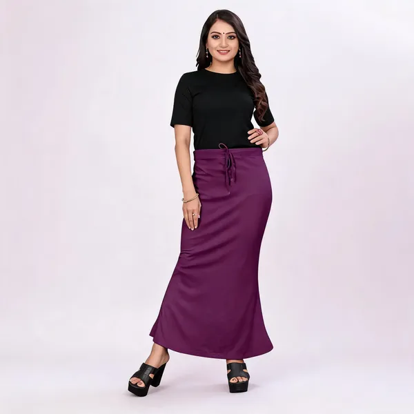Purple_Lycra_Cotton_Drawstring_Flared_Maxi_Skirt_For_Women