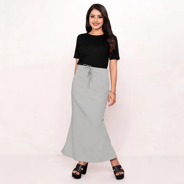 Grey_Lycra_Cotton_Drawstring_Flared_Maxi_Skirt_For_Women
