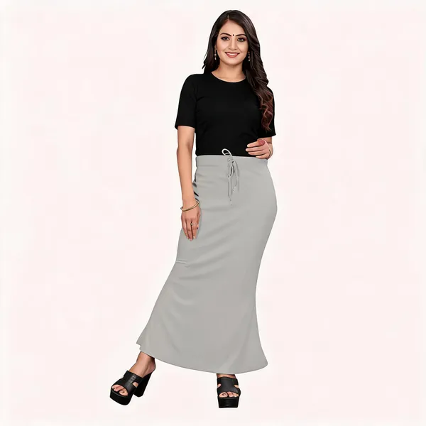 Grey_Lycra_Cotton_Drawstring_Flared_Maxi_Skirt_For_Women