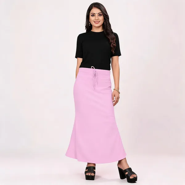 Pink_Lycra_Cotton_Drawstring_Flared_Maxi_Skirt_For_Women