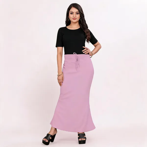 Pink_Lycra_Cotton_Drawstring_Maxi_Skirt_For_Women