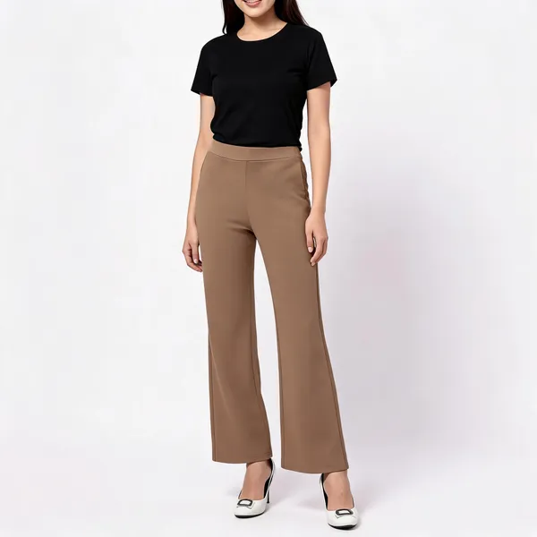 Brown_Tencel_Wide_Leg_Trousers_For_Women