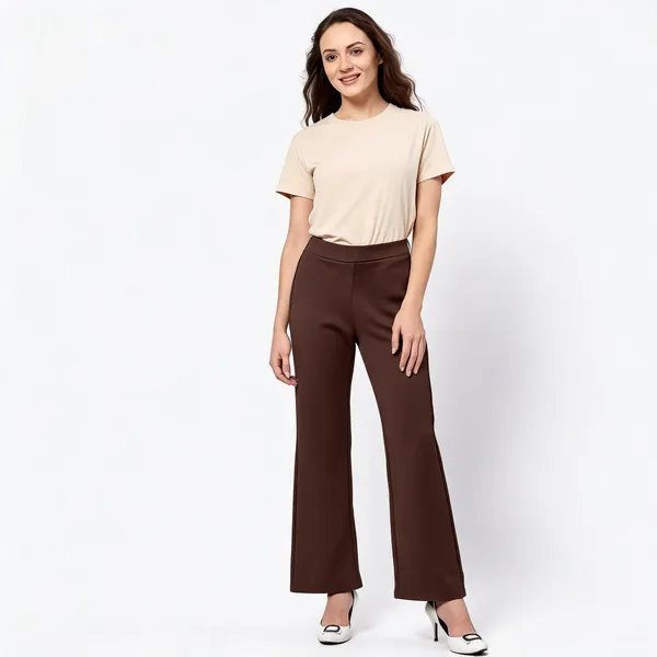 Brown_Tencel_Wide_Leg_Trousers_For_Women