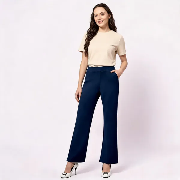 Navy_Tencel_Wide_Leg_Trousers_For_Women