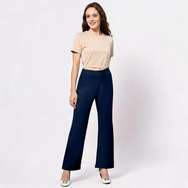 Navy_Tencel_Wide_Leg_Trousers_For_Women