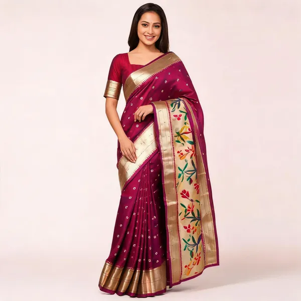 Magenta_Silk_Traditional_Saree_For_Women