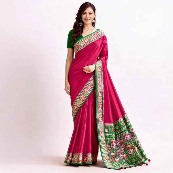 Pink_Patola_Silk_Printed_Saree_For_Women