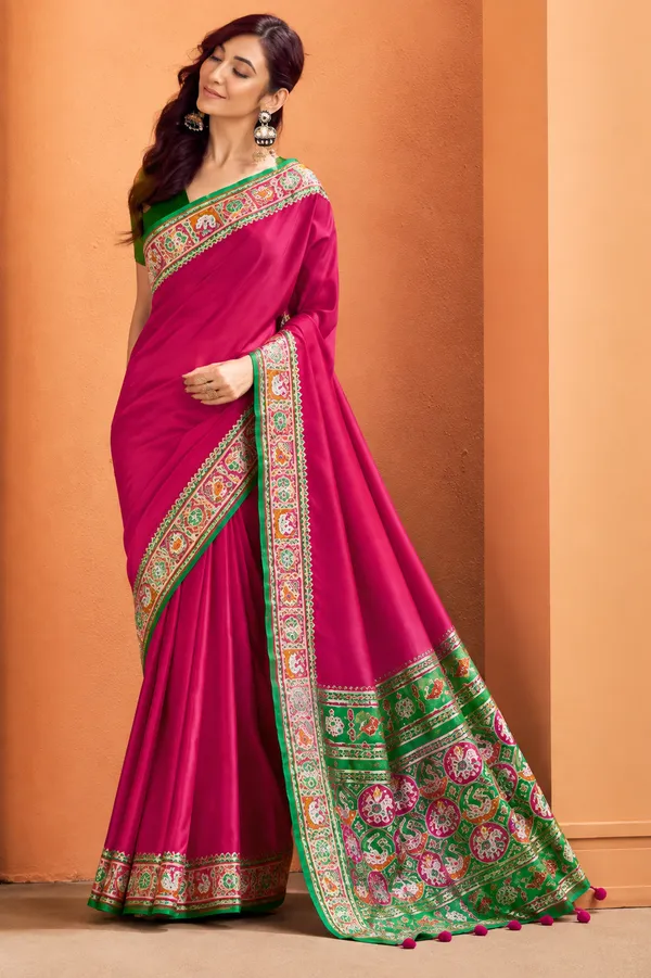 Pink_Patola_Silk_Printed_Saree_For_Women