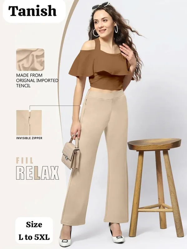 Brown_Tencel_Off_Shoulder_Co_Ord_Set_For_Women