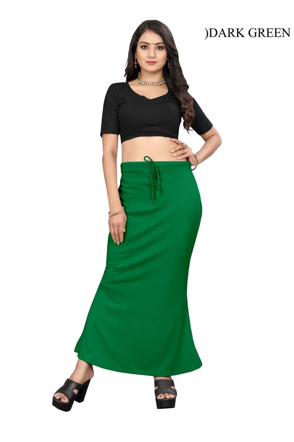 Dark_Green_Drawstring_Maxi_Skirt_For_Women