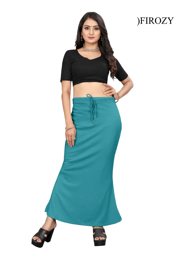 Teal_Drawstring_Maxi_Skirt_for_Women