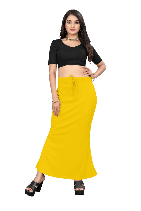 Yellow_Bodycon_Drawstring_Maxi_Skirt_for_Women