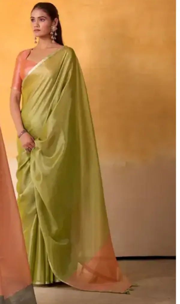 Olive_Green_Contrast_Border_Saree_for_Women