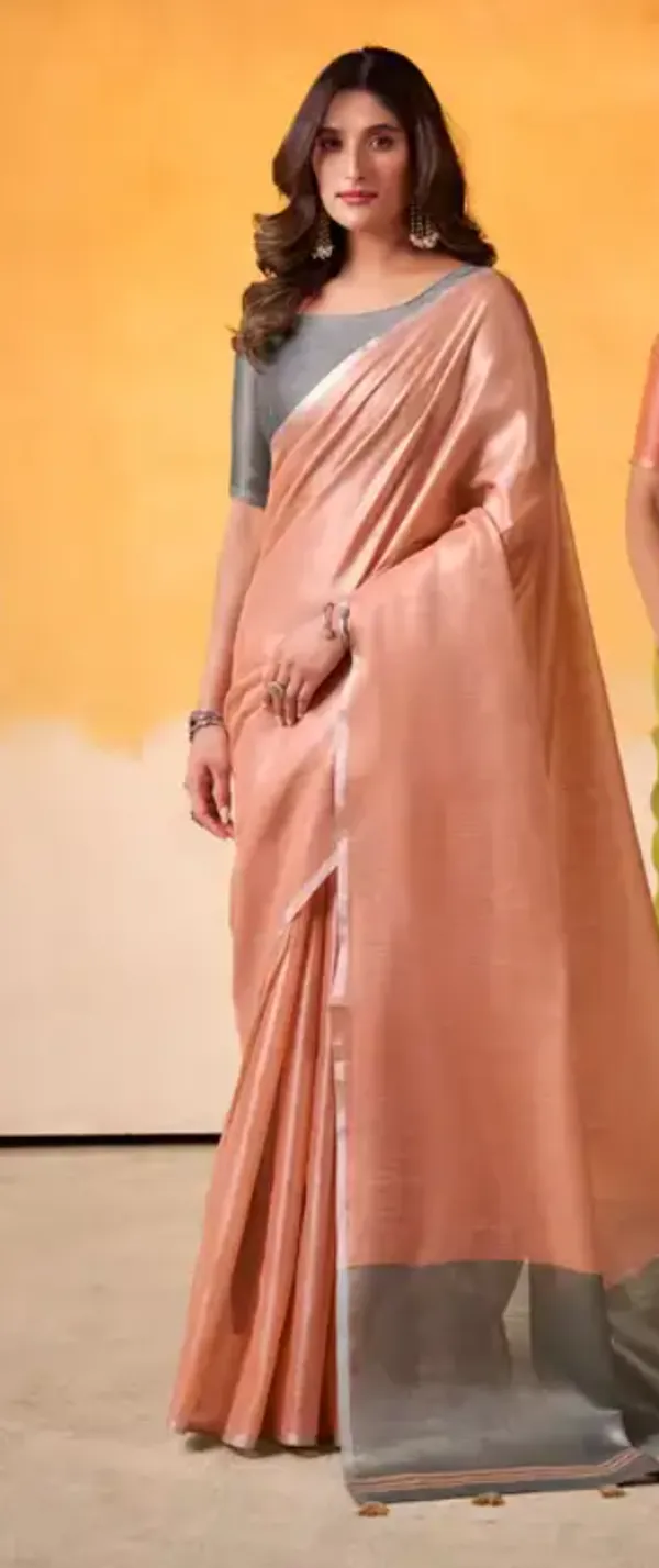Peach_Solid_Saree_for_Women