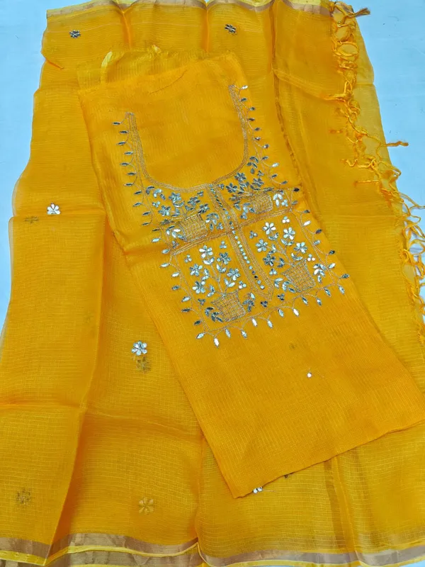 Yellow_Embroidered_Unstiched_Suit_Set_For_Women