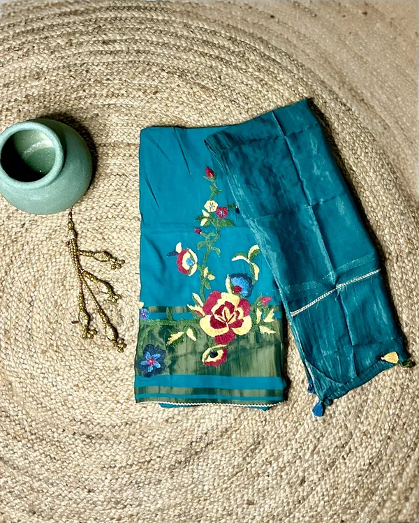 Blue_Premium_Cotton_Saree_For_Women