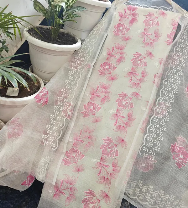 White_Organza_Floral_Embroidered_Unstitched_Suit_Set_For_Women