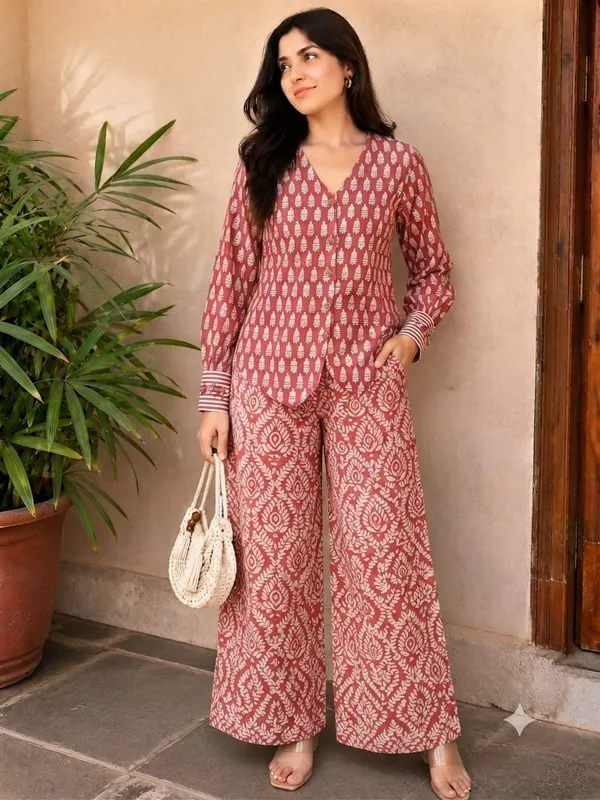 Maroon_Printed_Relaxed_Fit_Co_-_Ord_Set_For_Women